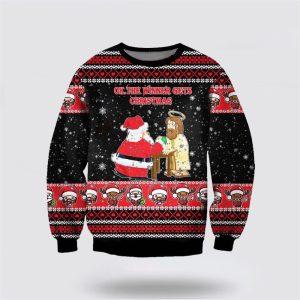 Jesus And Santa Claus Ugly Christmas Sweater&hellip;