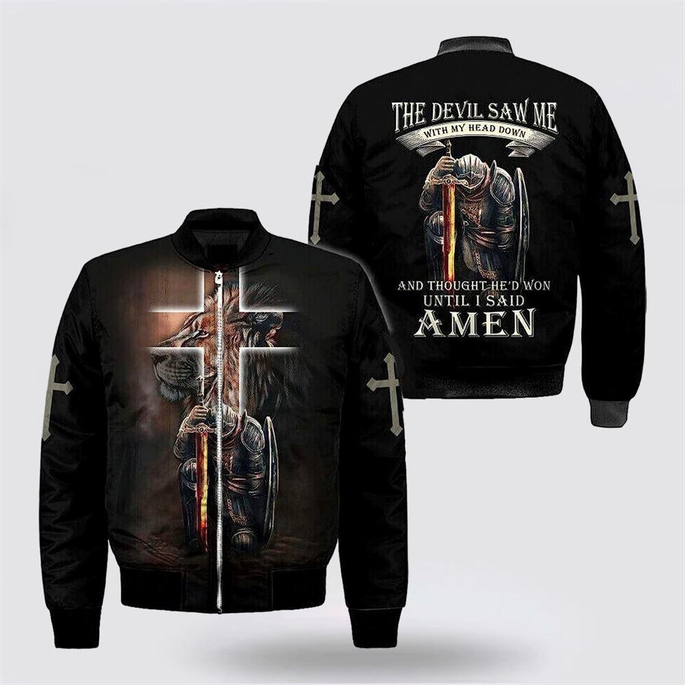 Jesus Christ Lion Of Judah Knight Warrior Bomber Jacket – Gifts For Jesus Lovers