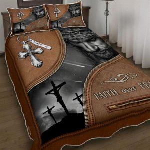 Jesus Christian Faith Over Fear Quilt Bedding&hellip;