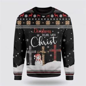 Jesus Cross Unisex 3D Ugly Christmas Sweater&hellip;