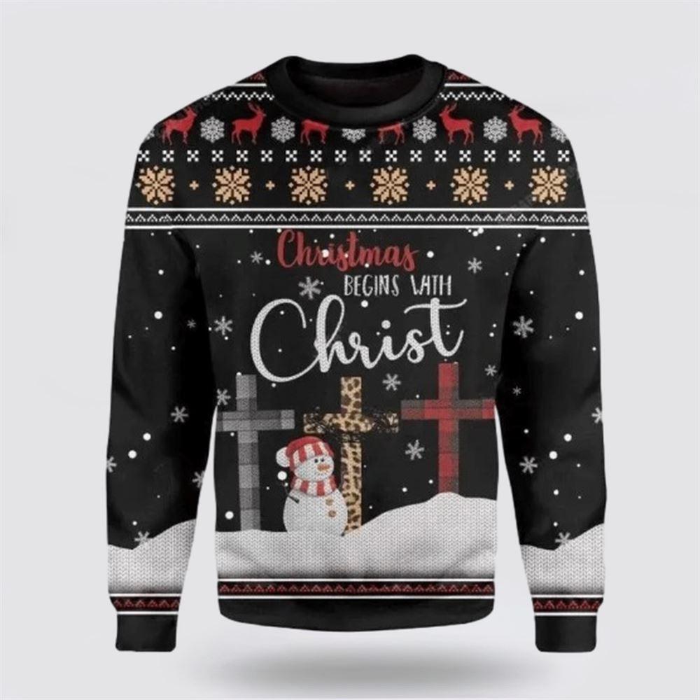 Jesus Cross Unisex 3D Ugly Christmas Sweater – Gift For God Lover Jesus Cross Unisex 3D Ugly Christmas Sweater – Gift For God Lover