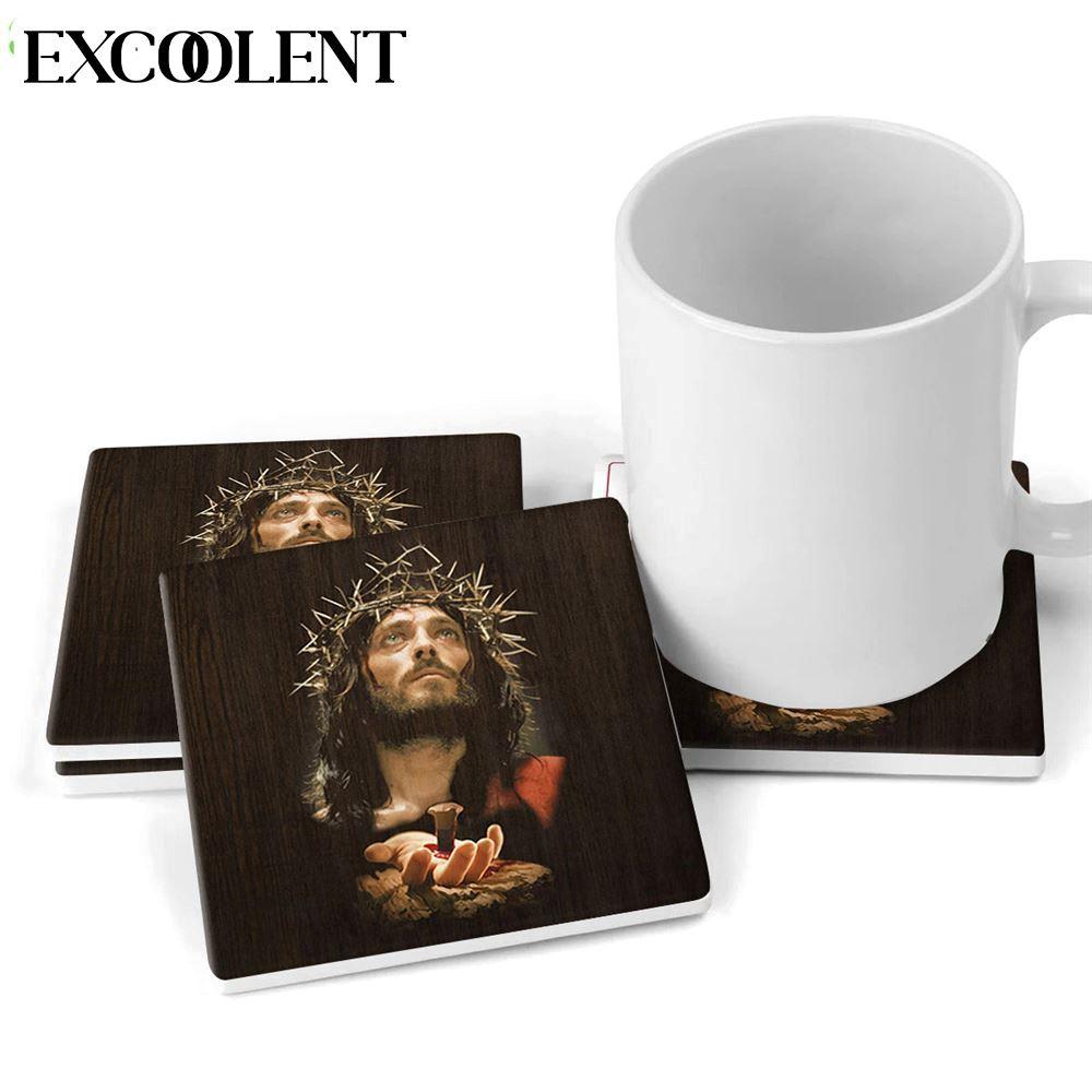 Jesus’ Crucified Hands Stone Coasters – Coasters Gifts For Christian