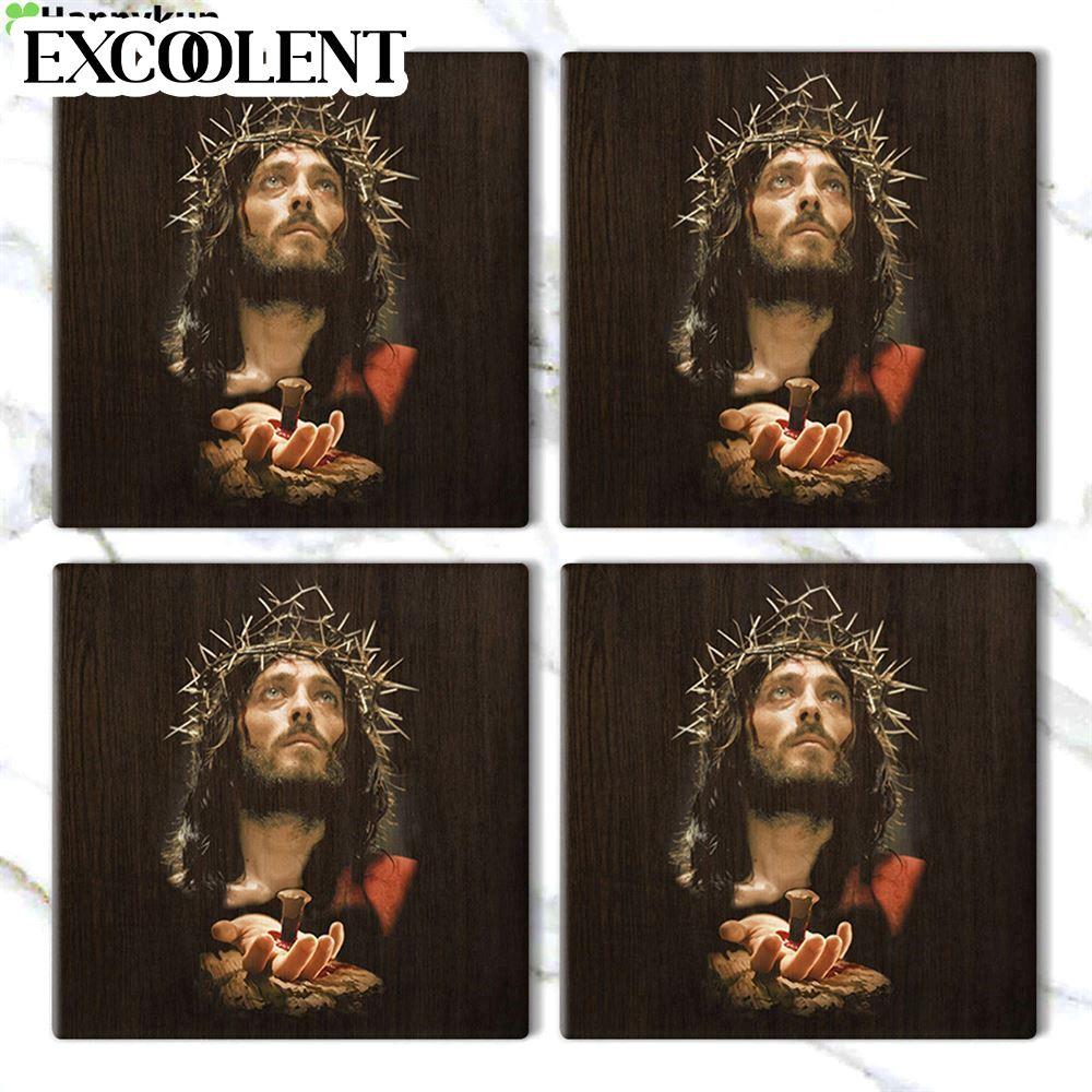 Jesus’ Crucified Hands Stone Coasters – Coasters Gifts For Christian