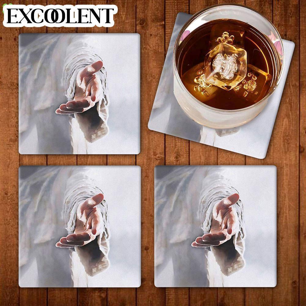 Jesus Hands Reaching Out Stone Coasters – Coasters Gifts For Christian