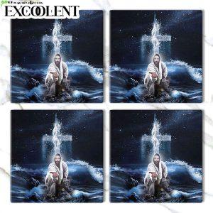 Jesus Outstretched Hands Saves Stone Coasters Coasters Gifts For Christian 3 kwtnbg.jpg