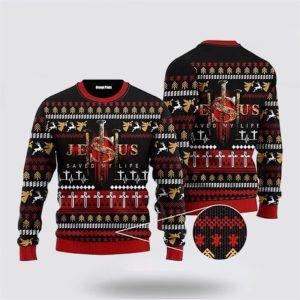 Jesus Saved My Life Ugly Christmas Sweater&hellip;