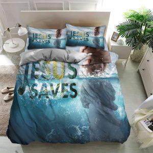 Jesus Saves Christian Quilt Bedding Set –&hellip;