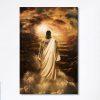 Jesus Standing On Water With Sun Shining Him Canvas Prints – Religious Canvas Art – Christian Wall Decor