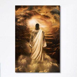 Jesus Stairway To Heaven Wall Art Canvas Jesus Portrait Canvas Prints Christian Wall Art Canvas yjp76m.jpg