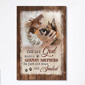 Jesus The Day God Made A German Shepherd Canvas Christian Wall Art Canvas Religious Home Decor bmk933.jpg