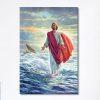 Jesus Walking On Water Wall Art Canvas – Jesus Portrait Canvas Prints – Christian Wall Art Canvas