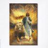 Jesus Walking With The Lambs In Forest Canvas Art – Christian Art – Bible Verse Wall Art – Religious Home Decor