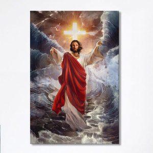 Jesus Walks On Water Cross Light Wall Art Canvas Jesus Portrait Canvas Prints Christian Wall Art Canvas beii3d.jpg