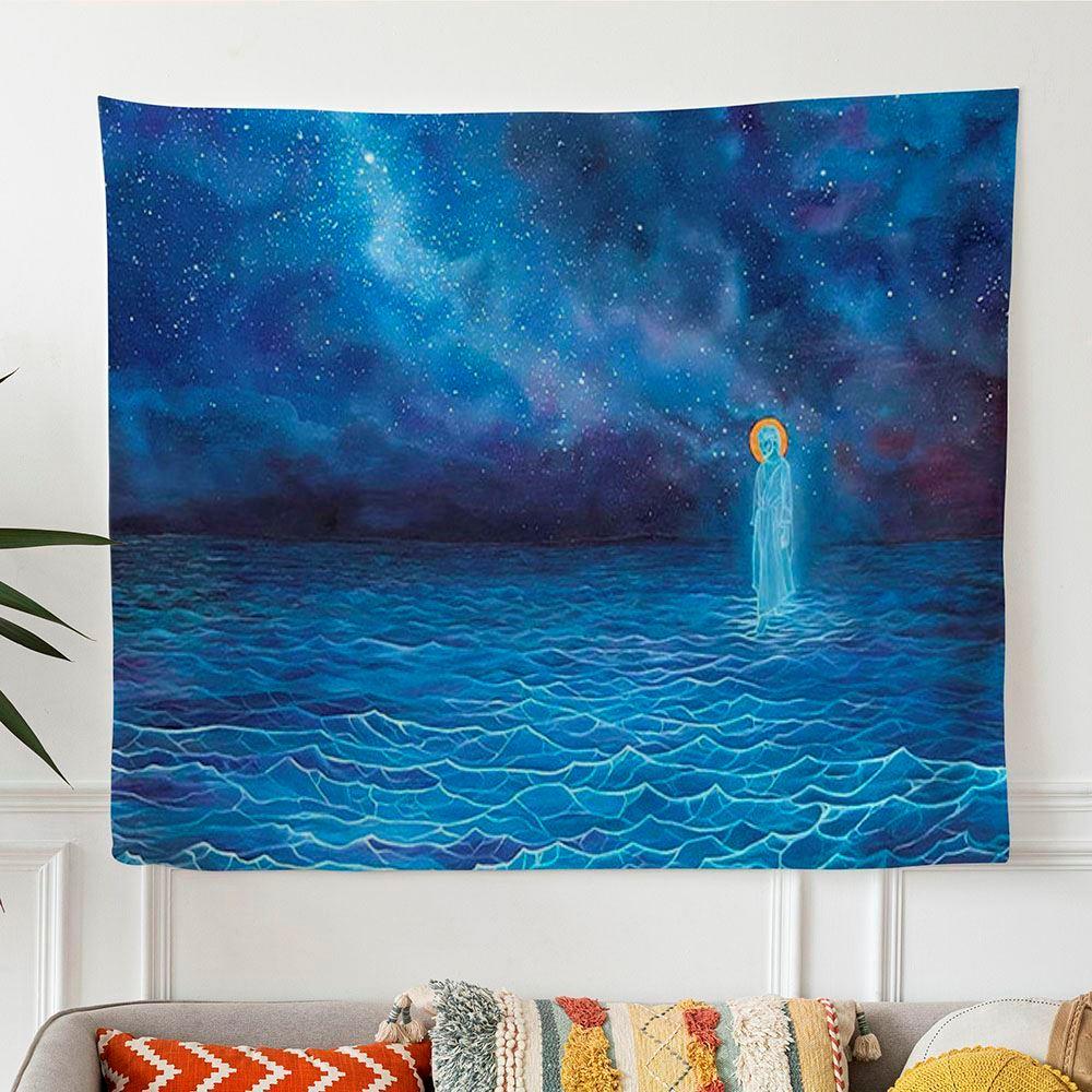Jesus Walks Water Tapestry Prints – Tapestries Gifts For Christian Families