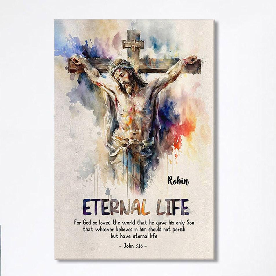 John 316 For God So Loved The World Personalized Canvas Wall Art – Christian Canvas Prints – Bible Verse Gift For Women Of God