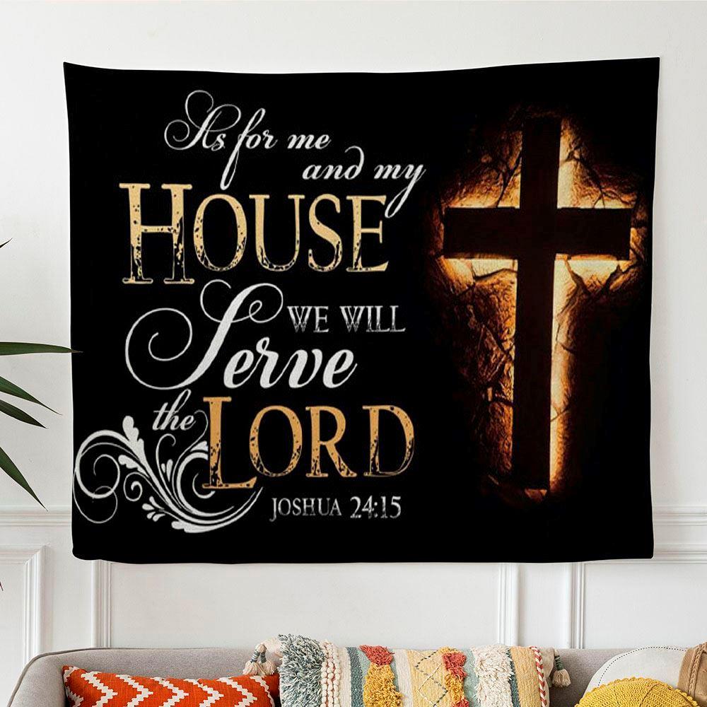 Joshua 2415 Tapestry Wall Art Bible Verse Tapestry Wall Art Print – Tapestries Gifts For Christian Families