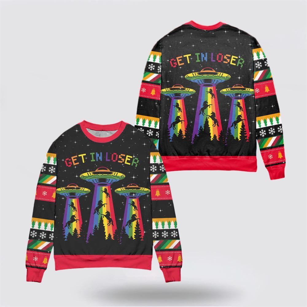 LGBT Alien Get In Loser Christmas Sweater – Christmas Gifts For Frends