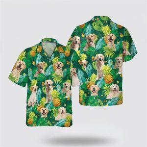 Labrador Dog Leaves Green Tropic Pattern Hawaiian&hellip;