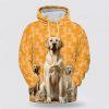 Golden Retriever Dog Pattern All Over Print Hoodie Shirt – Gift For Dog Lover