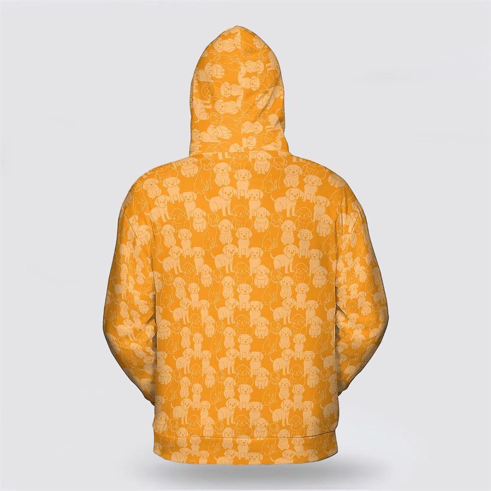Labrador Retriever Dog On The Orange Background All Over Print Hoodie Shirt – Gift For Dog Lover