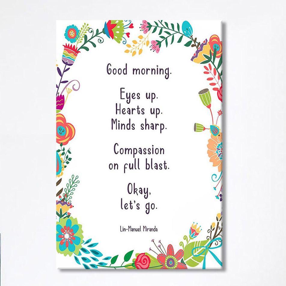 Lin-Manuel Miranda Good Morning Canvas Wall Decor – Motivational Wall Art – Gift For Her, Wife