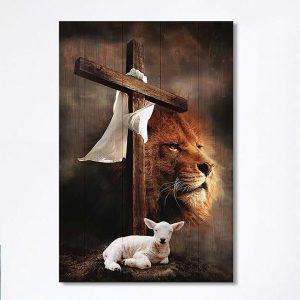 Lion And Lamb Of God Canvas Wall Art Bible Verse Canvas Art Christian Home Decor pkuadm.jpg