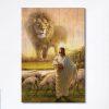 Lion Little Lamb And Beautiful Dove Canvas – Lion Canvas Print – Christian Wall Art Canvas – Religious Home Decor