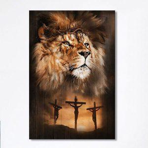Lion Of Judah Crown Of Thorn Canvas Lion Canvas Print Christian Wall Art Canvas Religious Home Decor eonzpq.jpg