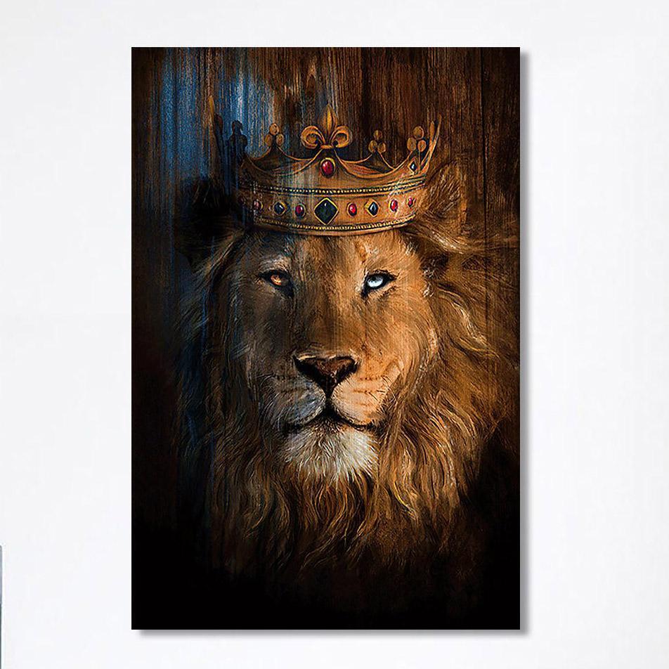 Lion Of Judah Gorgeous Crown Canvas – Christian Wall Art Canvas – Religious Home Decor