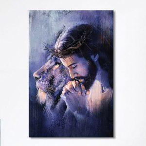 Lion Of Judah Jesus Prayer Canvas Lion Canvas Print Christian Wall Art Canvas Religious Home Decor t9rq3a.jpg