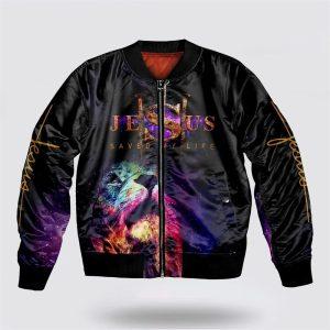 Lion Of Judah Jesus Saved My Life Bomber Jacket Gifts For Jesus Lovers 2 wxszdl.jpg