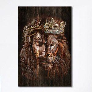 Lion Of Judah Jesus The King Awesome Crowns Canvas Lion Canvas Print Christian Wall Art Canvas Religious Home Decor rvwoan.jpg