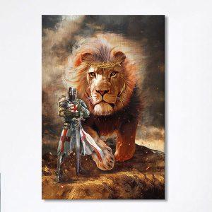 Lion Of Judah Knight Of God Canvas Lion Canvas Print Christian Wall Art Canvas Religious Home Decor x2flkc.jpg