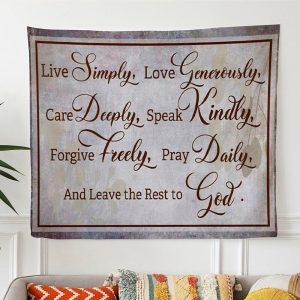 Live Simply Love Generously Tapestry Wall Art&hellip;