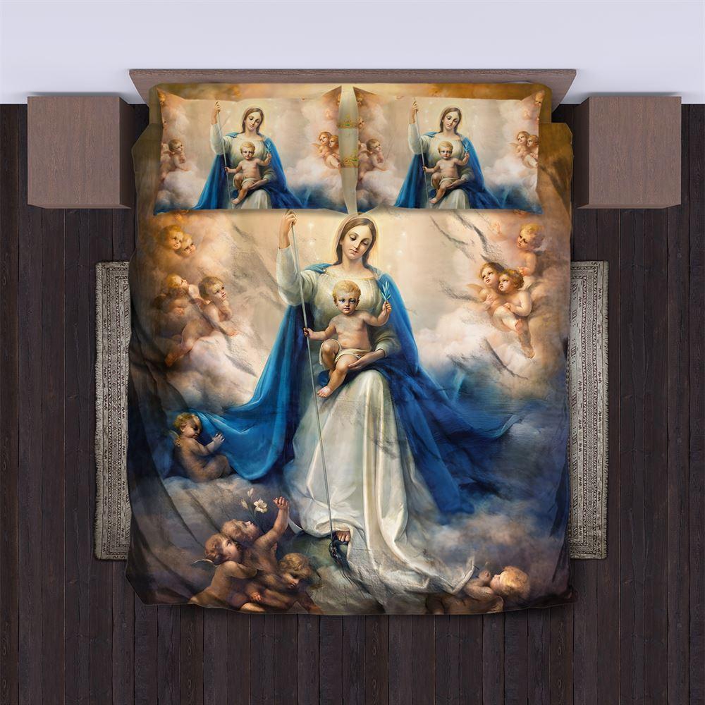 Maria Of God Christian Quilt Bedding Set – Christian Gift For Believers Maria Of God Christian Quilt Bedding Set – Christian Gift For Believers