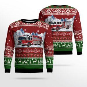 Massachusetts Worcester Fire Department Ugly Christmas Sweater&hellip;