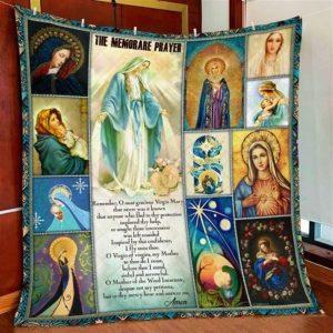 Memorare Prayer Mother Mary Christian Quilt Blanket&hellip;