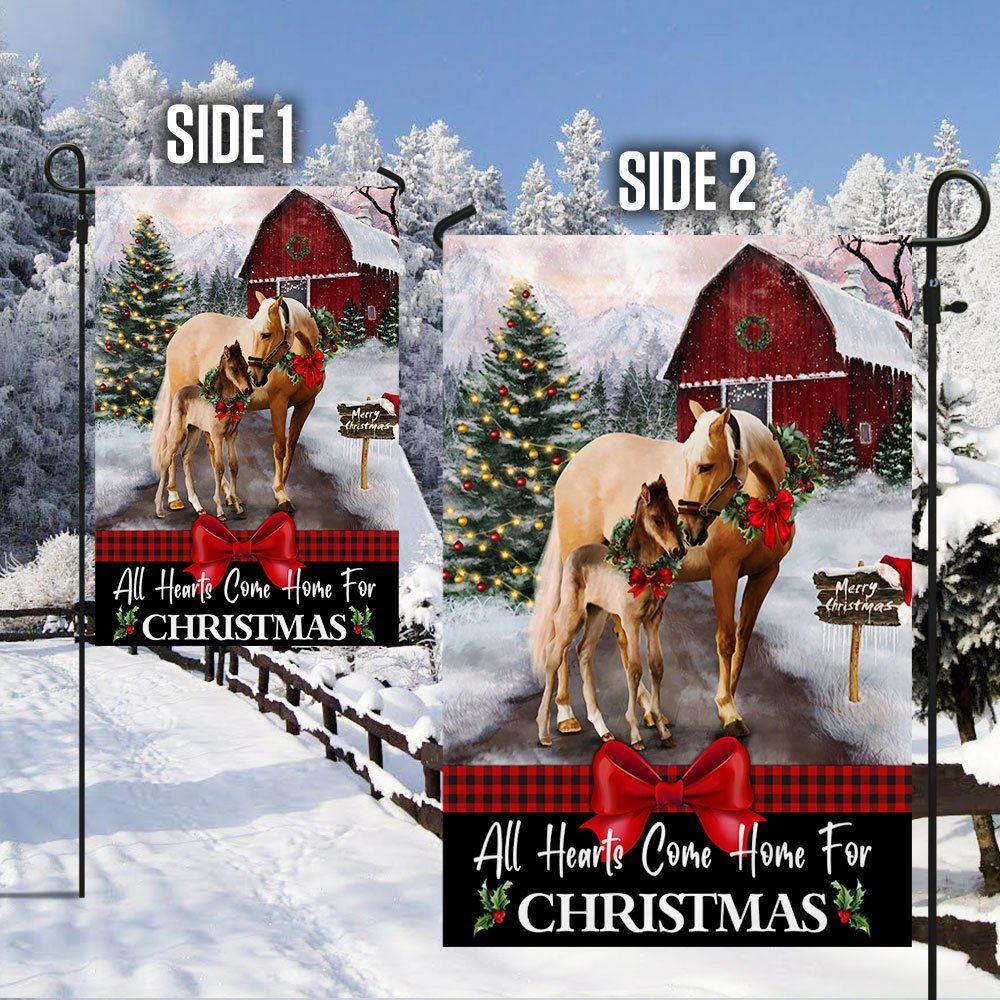 Merry Christmas Flag All Hearts Come Home For Christmas – Christmas Flag Outdoor Decoration