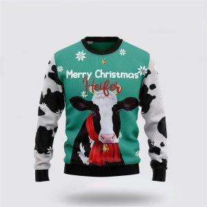 Merry christmas heifer Cow Ugly Christmas Sweater&hellip;