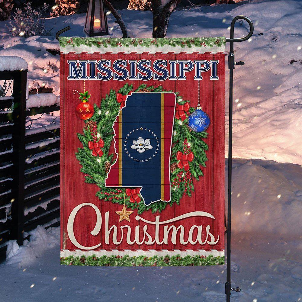 Mississippi Christmas Flag Merry Christmas – Christmas Flag Outdoor Decoration