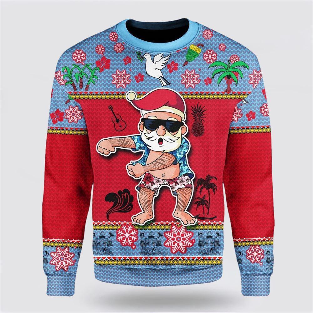 Namishirt Fiji Christmas Sweater Santa Claus Polynesian Tattoo – Christmas Gifts For Frends