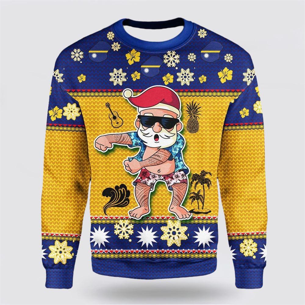 Namishirt Nauru Christmas Sweater Santa Claus Polynesian Tattoo – Christmas Gifts For Frends