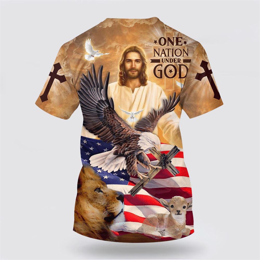 On Nation Under God American All Over Print 3D T Shirt – Gifts For Christians