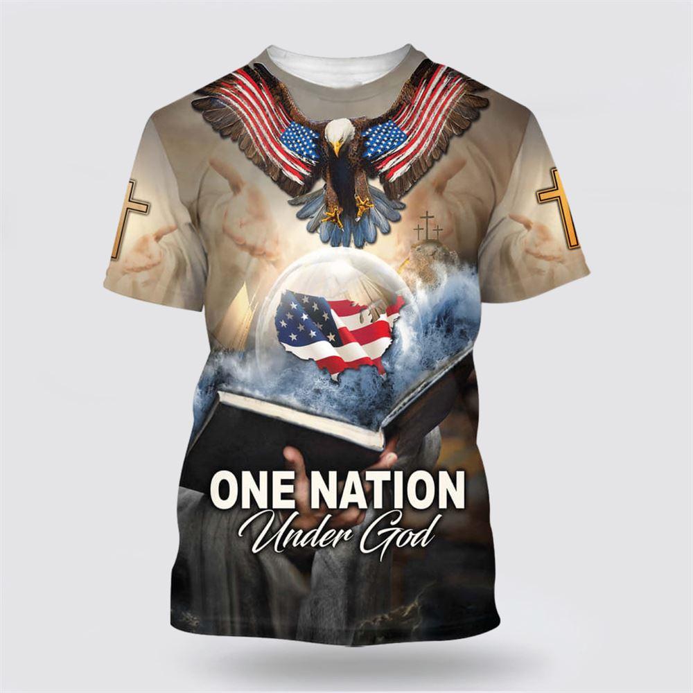 One Nation Under God All Over Print 3D T Shirt – Gifts For Jesus Lovers One Nation Under God All Over Print 3D T Shirt – Gifts For Jesus Lovers