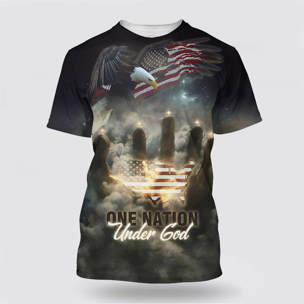 One Nation Under God American All Over Print 3D T Shirt – Gifts For Christians