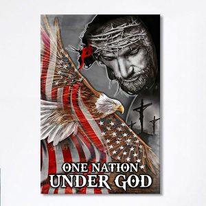 One Nation Under God Canvas Wall Art Christian Wall Canvas Religious Wall Art kszbhl.jpg