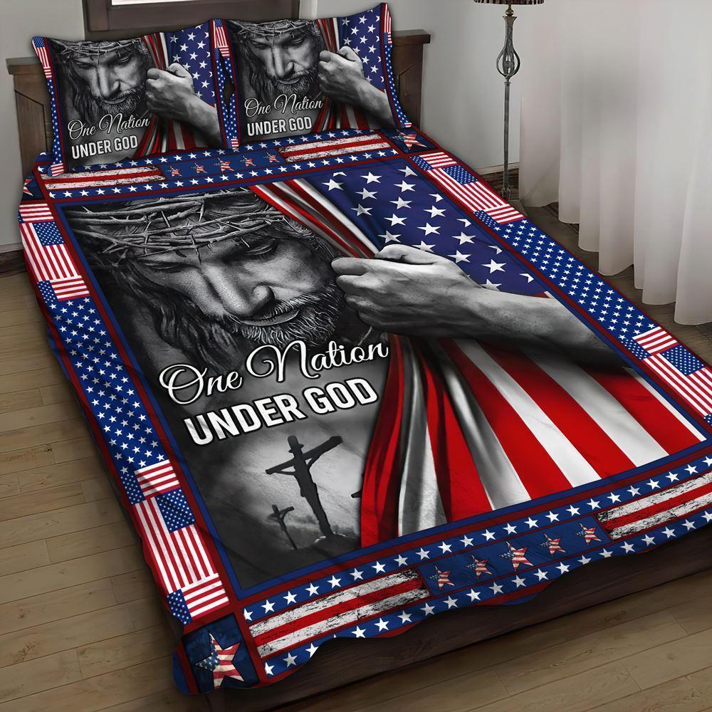 One Nation Under God Christian Quilt Bedding Set – Christian Gift For Believers One Nation Under God Christian Quilt Bedding Set – Christian Gift For Believers