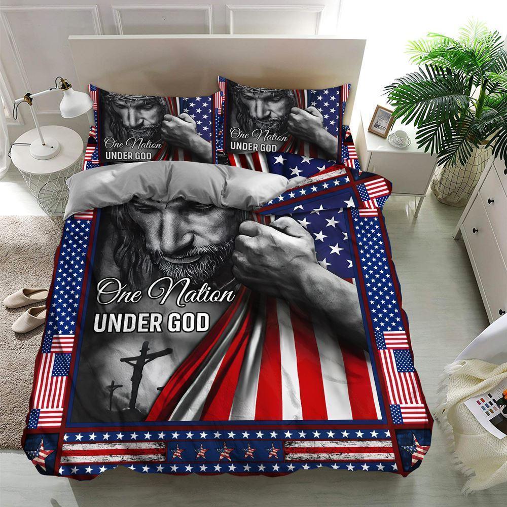 One Nation Under God Christian Quilt Bedding Set – Christian Gift For Believers One Nation Under God Christian Quilt Bedding Set – Christian Gift For Believers