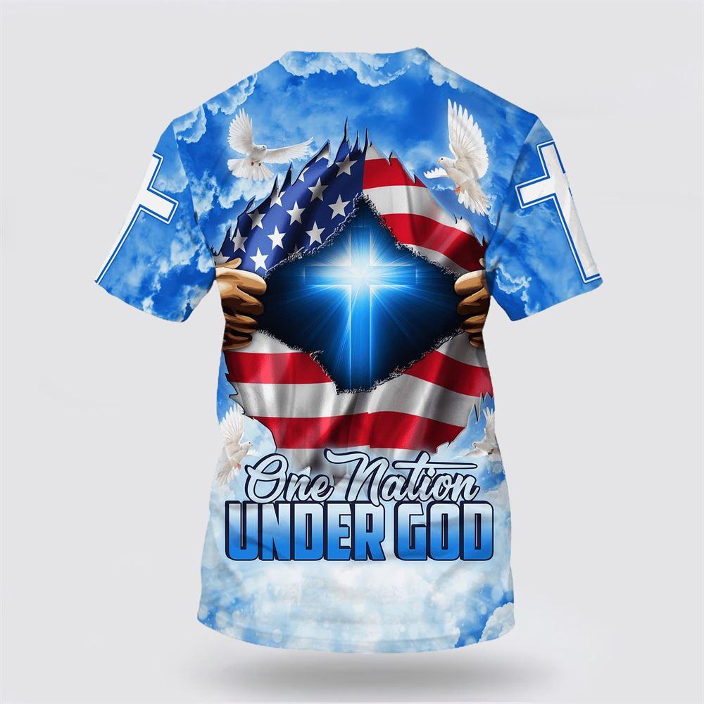 One Nation Under God Cross All Over Print 3D T Shirt – Gifts For Christians