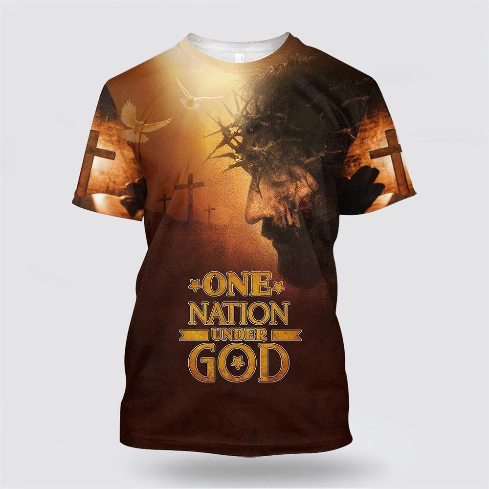 One Nation Under God Jesus All Over Print 3D T Shirt – Gifts For Christians